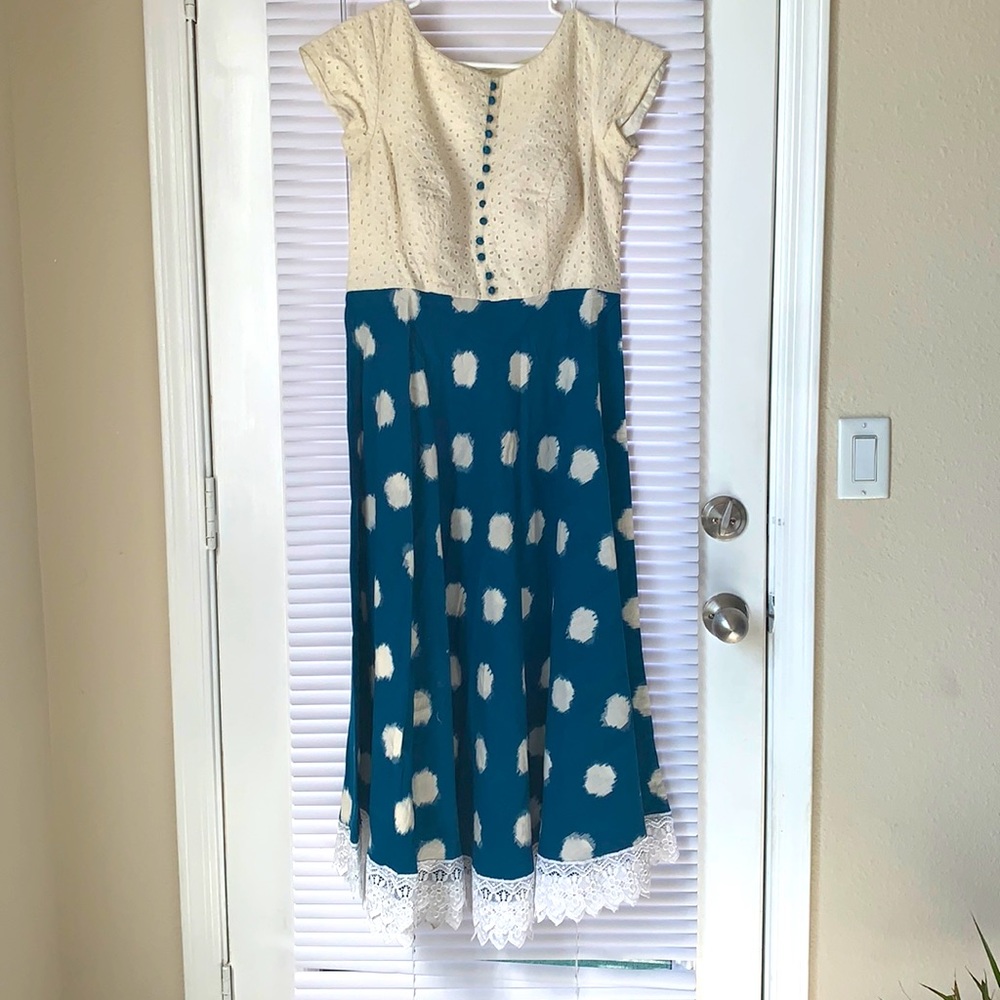 Beautiful blue and white Ankle length dress.